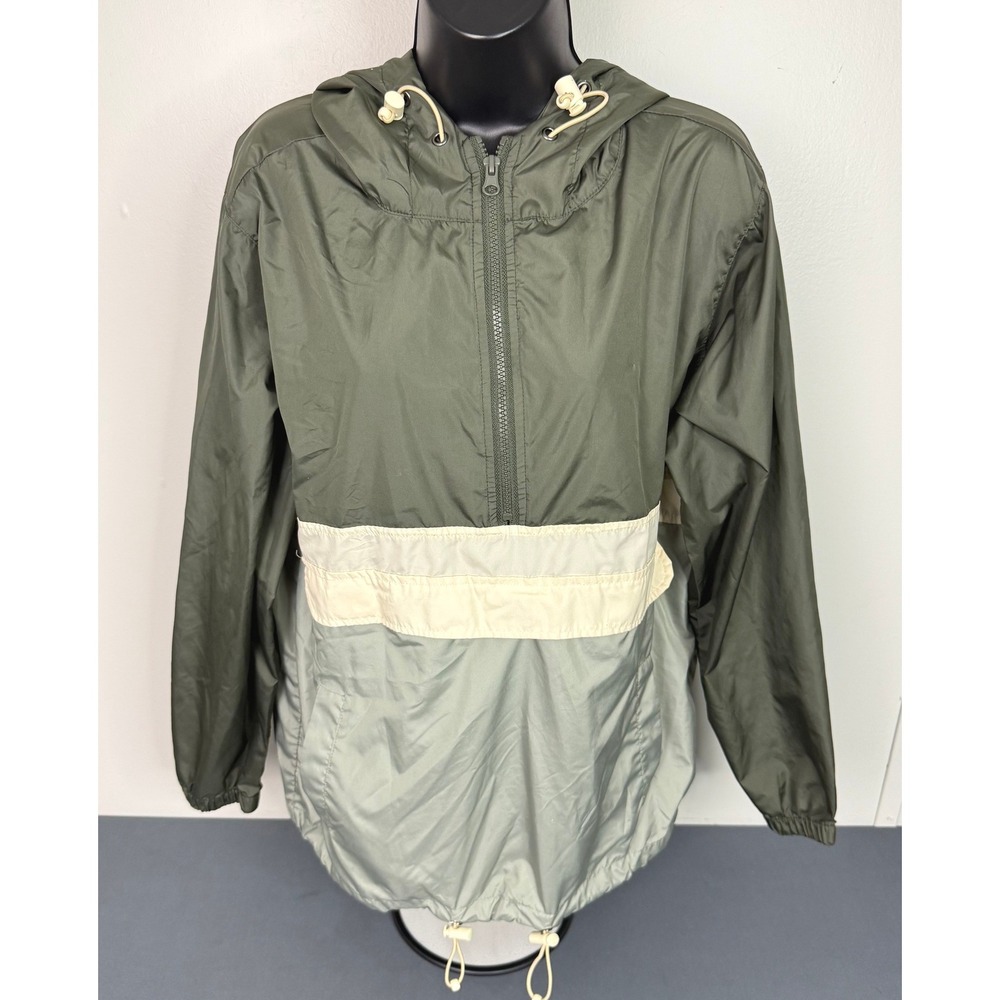 Beautiful Giant Women's Colorblock Lightweight Hooded Anorak Jacket Green Medium